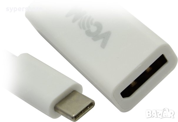 Преходник Адаптер от USB Type C Мъжко към DP Женско VCom SS001188 Adapter USB Type C/DP, снимка 3 - Кабели и адаптери - 33988169