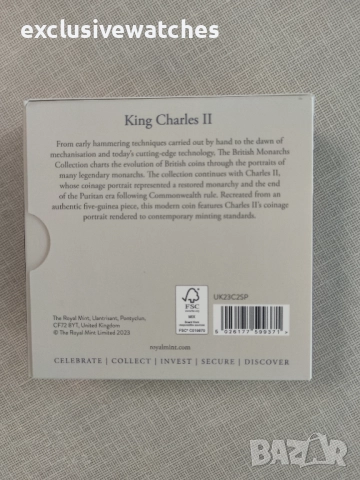 Британски монарси Крал Чарлз II 2023 Великобритания 1 унция Сребърна монета Proof , снимка 10 - Нумизматика и бонистика - 52144209