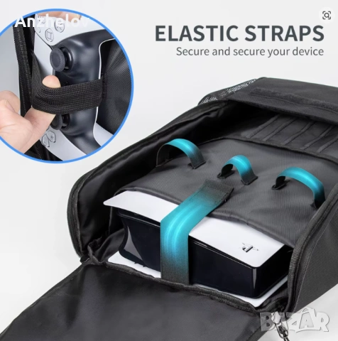 Чанта за PS5 Slim/Pro, раница, travel bag, playstation, backpack преносим сак, снимка 4 - Игри за PlayStation - 54321280