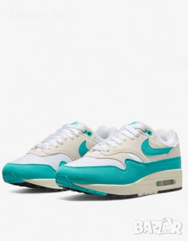 Оригинал! NIKE Air Max 1 Shoes White/Blue дамски маратонки, снимка 2 - Маратонки - 54326704
