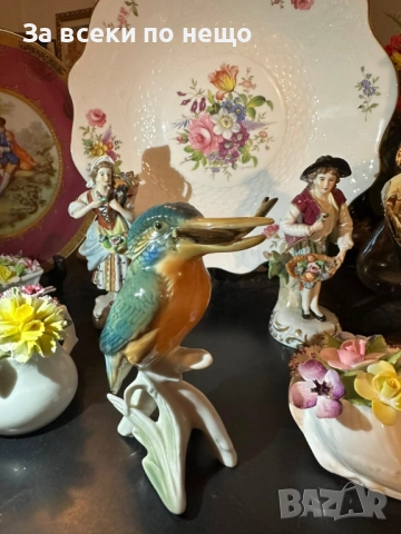 Karl Ens Germany - “Рибарчето” изключително красива птица с плячка в човката Код P1686, снимка 4 - Антикварни и старинни предмети - 52941780