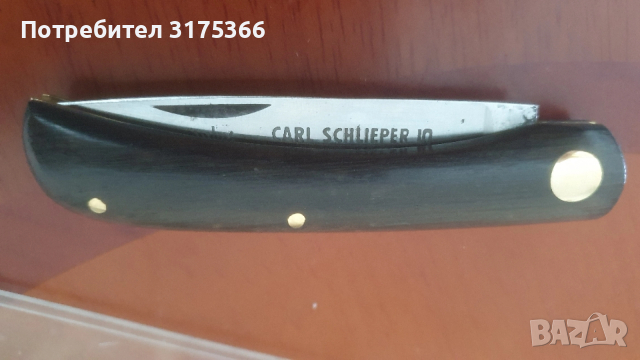 Джобна сгъваема ножка Solingen Carl Sclieper D.R.G.M дръжка рог, снимка 5 - Ножове - 54254336