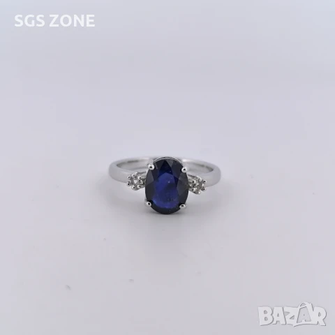 СРЕБЪРЕН ПРЪСТЕН СЪС САПФИР ИЛИ РУБИН , снимка 7 - Пръстени - 51168133