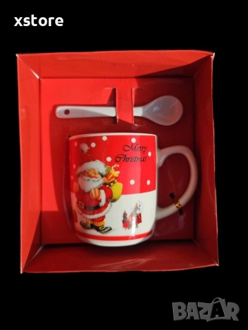 Оригинален коледен подарък чаша в оригинална опаковка и лъжичка, снимка 2 - Други - 52793099