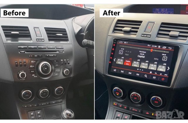 Мултимедия, за Mazda 3, Двоен дин, 1, 2 BK, Навигация, дисплей 2 Дин, плеър 9“ екран, Android, Мазда, снимка 4 - Аксесоари и консумативи - 42170318