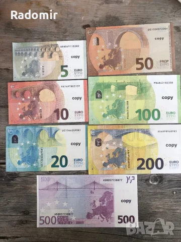 Реквизитни сувенирни евро банкноти, пачки по €5, €10, €20, €50, €100, €200 и €500 за сватби, снимка 2 - Други - 53306440