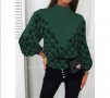Дамска блуза в зелено , снимка 1 - Блузи с дълъг ръкав и пуловери - 39396648
