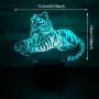 Холограмна 3D LED лампа Тигър-дистанционно управление 16 цвята+други режими на управление, снимка 9