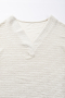 Дамска тениска в светлобежов цвят, с V-образно деколте и ефектна текстура, снимка 9