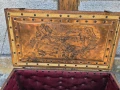 Масивен сандък с меден обков, релефни гръцки мотиви, снимка 4