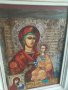 Икона. Картина на платно. Маслени бои. Дева Мария и Младенеца. Богородица. Исус Христос. Vintage, снимка 4