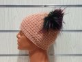 Нова зимна розова дамска шапка с 2 цветни помпона/пуха , снимка 9