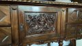 шкаф, бюфет, антикварен, изцяло от  масив дърво, Дърворезба, Испания, снимка 3