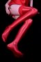 Нови червени чорапи със силиконова лента 80 Den лъскави от сатенена ликра, снимка 7