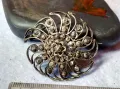 СТАРИННА ФИЛИГРАННА СКЪПОЦЕННА СРЕБЪРНА БРОШКА УНИКАТ ЛАКИРАНО СРЕБРО ВИСОКА ПРОБА с МАРКАЗИТ 43247, снимка 11