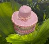 Розова лятна шапка с голяма периферия G:10423-2