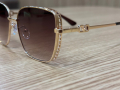 Слънчеви очила V кафеви стъкла златни метални рамки Valentino, снимка 7