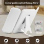 Нова Грим огледало със светлини, увеличение 30X, 3 цвята LED за жени, снимка 5