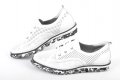 Бели дамски обувки от естествена кожа с перфорация 35 до 42!, снимка 1 - Дамски ежедневни обувки - 40182400