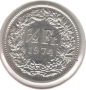 Switzerland-½ Franc-1974-KM# 23a-Helvetia standing