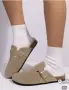Дамски/Унисекс велурени чехли сабо (стил Birkenstock), Размер 39, снимка 2