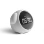 Емоджи часовник-аларма с голям цифров дисплей / Цвят - Розов, Бял