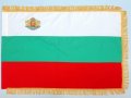 Българско знаме с ресни и герб 60х90см