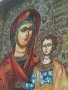 Икона. Картина на платно. Маслени бои. Дева Мария и Младенеца. Богородица. Исус Христос. Vintage, снимка 10