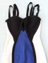 Синьо, бяло и черно - изключително красива и стилна комбинация за стегната материя еластична рокля, снимка 5