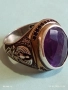 Поръчков Колекционерски сребърен пръстен с Лилав Аметист ювелирна изработка 52495, снимка 10