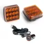 LED сигнална лампа маяк 12-24V оранжева 12 LED 2 броя, снимка 2