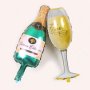 Балони бутилка и чаша шампанско за декорация и украса на моминско парти , завършване випуск сватба , снимка 1