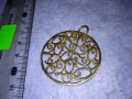 ВЕЛИКОЛЕПЕН СРЕБЪРЕН с ДЕБЕЛА РЕАЛНА ПОЗЛАТА ФЛОРАЛЕН АРТ МЕДАЛЬОН СРЕБРО 925 АЖУРНА ИЗРАБОТКА 27628, снимка 17