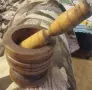 Дървено етно хаванче и солница., снимка 1