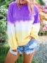 Дамска ежедневна блуза с дълги ръкави в цветен блок. Големи размери, 10цвята, снимка 12