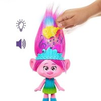 Нова DreamWorks Trolls Poppy кукла със светеща коса и музика, снимка 3 - Кукли - 42731215
