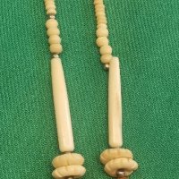 Старинен гердан от слонова кост и естествени камъъни, снимка 3 - Колиета, медальони, синджири - 38843206