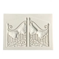 Порта врата врати с крилца ограда силиконов молд форма за декорация торта фондан, снимка 2 - Форми - 31318939