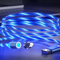 Светещи/LED магнитни USB кабели за зареждане, снимка 1 - USB кабели - 35526581