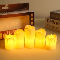 Комплект от 5 бездимни LED чаени свещи, снимка 2 - Декорация за дома - 42910927
