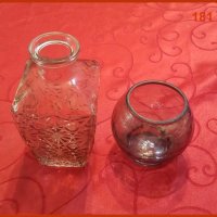 Две стъклени вазички с интересни инкрустации, снимка 2 - Вази - 29617692