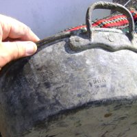 Медна тава за лютеница със маркировка, снимка 1 - Антикварни и старинни предмети - 42832581