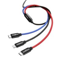 Кабел USB към Lightning, Type C и Micro USB 3 в 1 3А Baseus CAMLT-BSY01 1.2m Cable 3 in 1, снимка 3 - USB кабели - 38558373