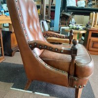 Ретро кресло естествена кожа внос от Холандия , снимка 6 - Дивани и мека мебел - 40253214