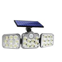 Соларна лампа 138 LED диода + сензор ВОДОУСТОЙЧИВА 3 режима 2400mAh, снимка 1 - Соларни лампи - 44554130