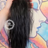 Дълга Естествено Наситено Черен Цвят Чуплива Опашка за Коса със Стопер КОД С811, снимка 5 - Аксесоари за коса - 42133711