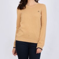 Дамски бежов пуловер от памук Sir Raymond Tailor - XL, снимка 1 - Блузи с дълъг ръкав и пуловери - 42823725