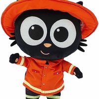 Плюшена играчка Черна котка Майло Milo сменяемо облекло на пожарникар, снимка 5 - Плюшени играчки - 42491157