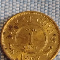 Екзотична монета 1 цент 1967г. Гвиана рядка за КОЛЕКЦИОНЕРИ 31634, снимка 3 - Нумизматика и бонистика - 44396010