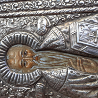 Голяма гръцка сребърна икона със сертификат, снимка 4 - Антикварни и старинни предмети - 36448444